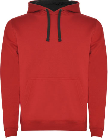 Sweat à capuche Homme 280gr à personnaliser Urban ROLY Rouge / Noir